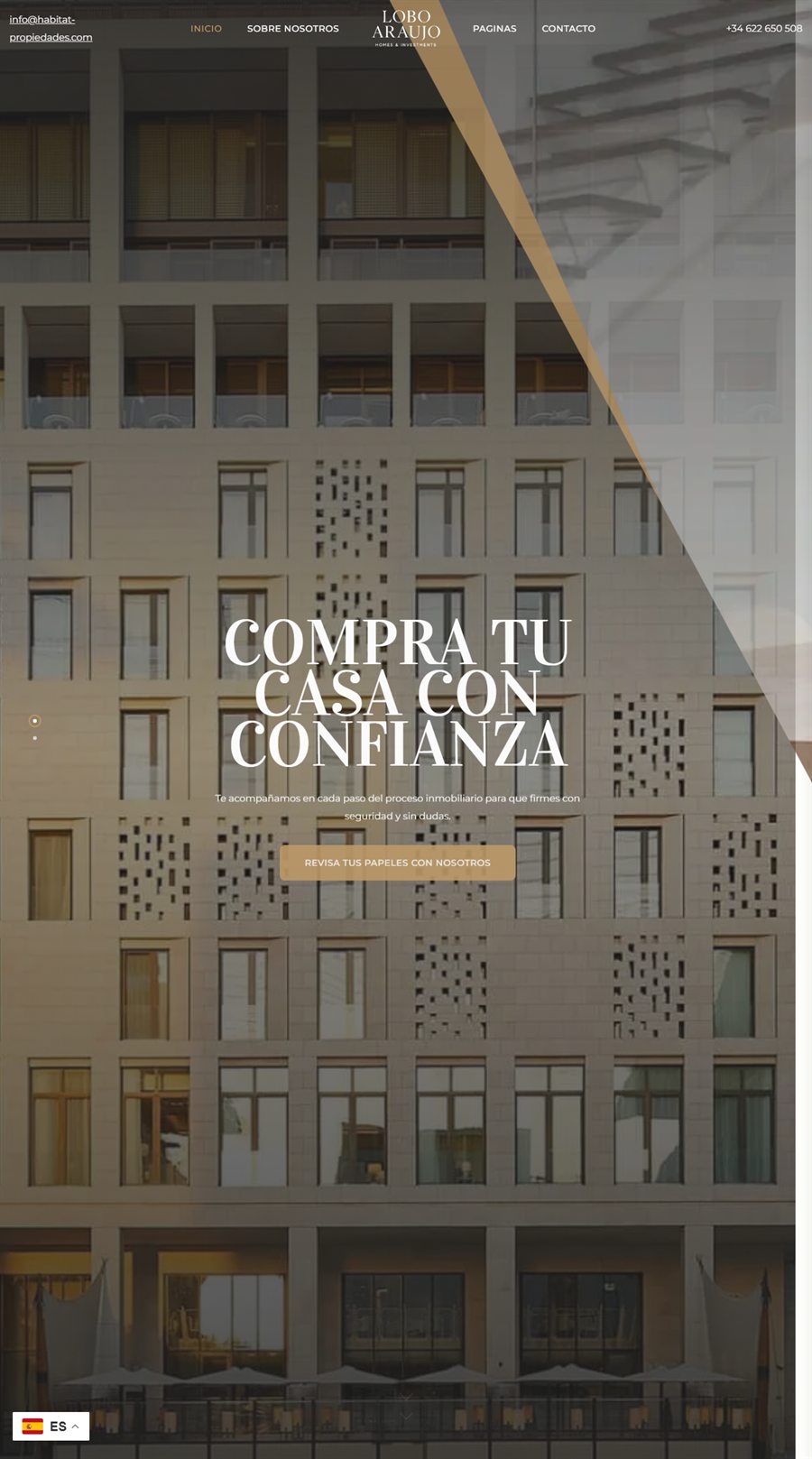 Diseño web de la inmobiliaria Lobo Araujo